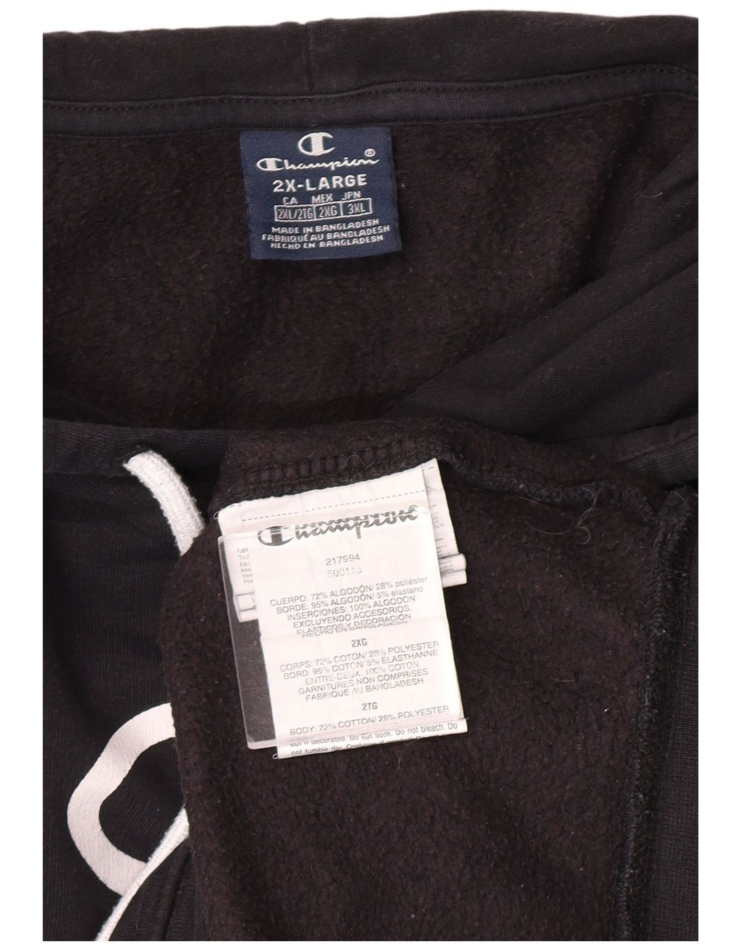 CHAMPION Jersey con capucha gráfico New York para hombre 2XL Algodón negro