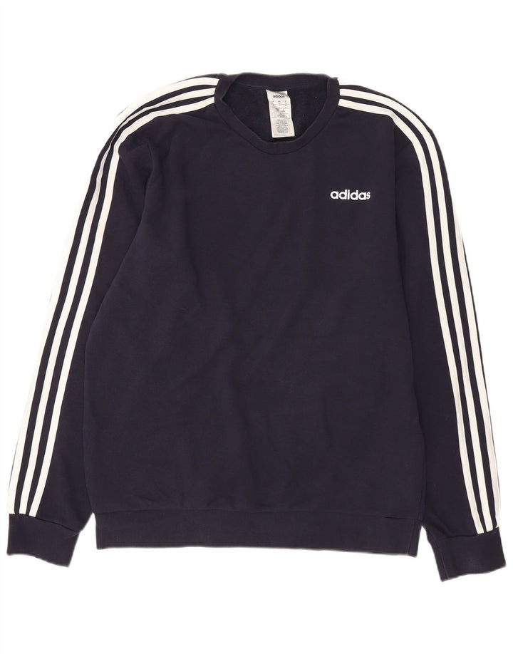 Adidas Hombre Sudadera Jumper Grande Azul Marino Algodón