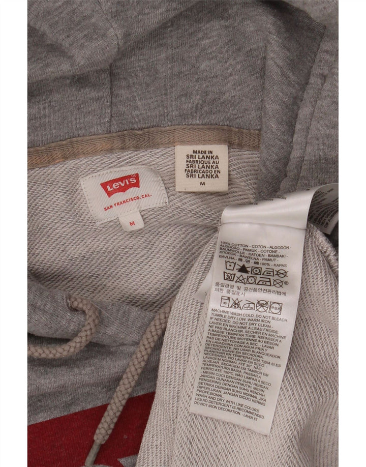LEVI'S Hombre Sudadera Con Capucha Gráfica Jersey De Algodón Gris Medio