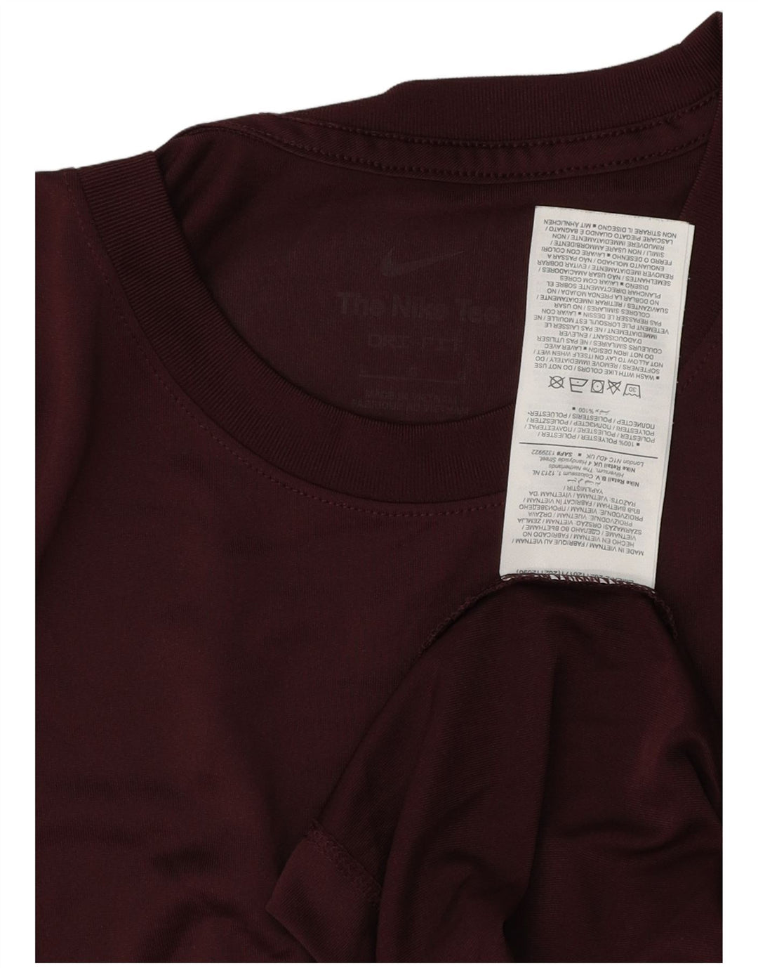 Nike Mens Dri Fit Camiseta Top Grande Poliéster Borgoña