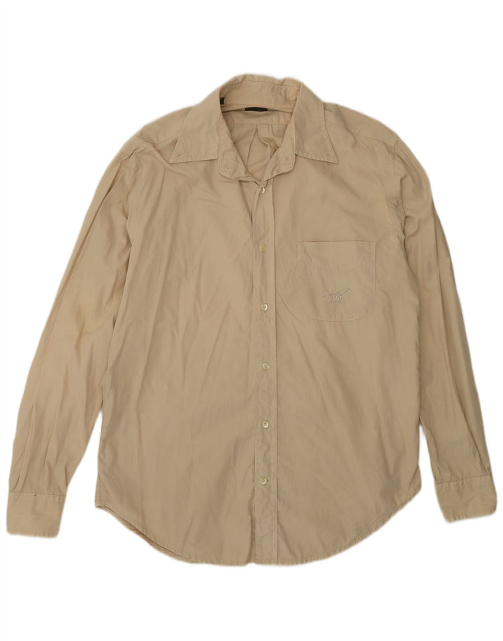 Henry Cottons Camisa para hombre Talla 40 Algodón beige mediano