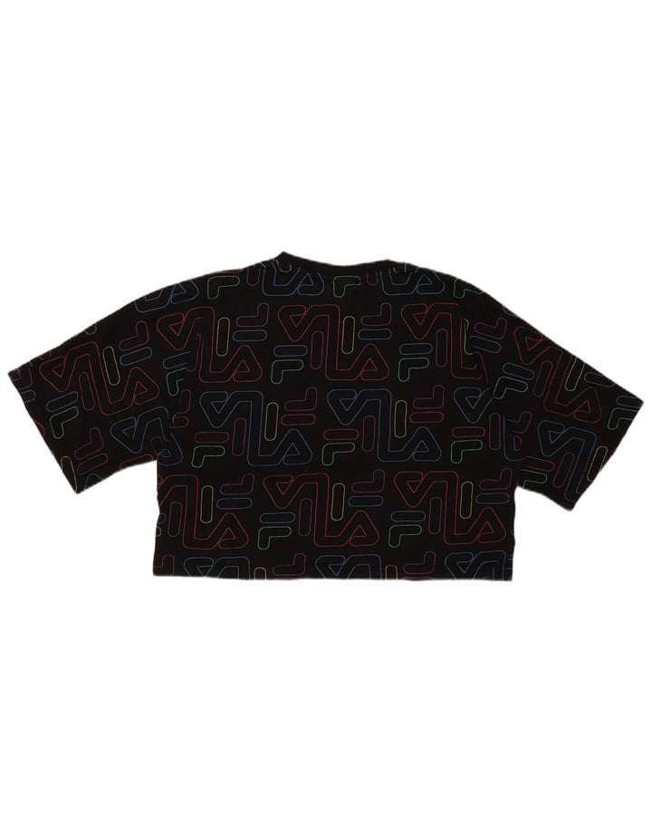 FILA Camiseta corta con gráfico para niña 15-16 años Algodón negro