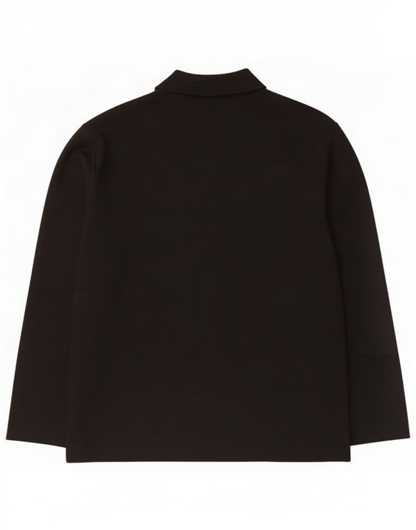 Zara Hombre Polo Manga Larga Viscosa Negro Mediano
