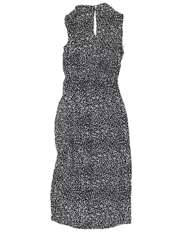 OASIS Vestido largo sin mangas para mujer UK 40 Pequeño azul Estampado animal Poliéster