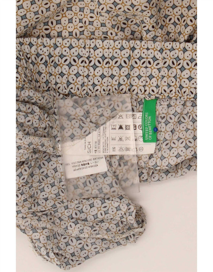 Pantalón Casual Benetton Mujer Small W30 L29 Multicolor Geométrico