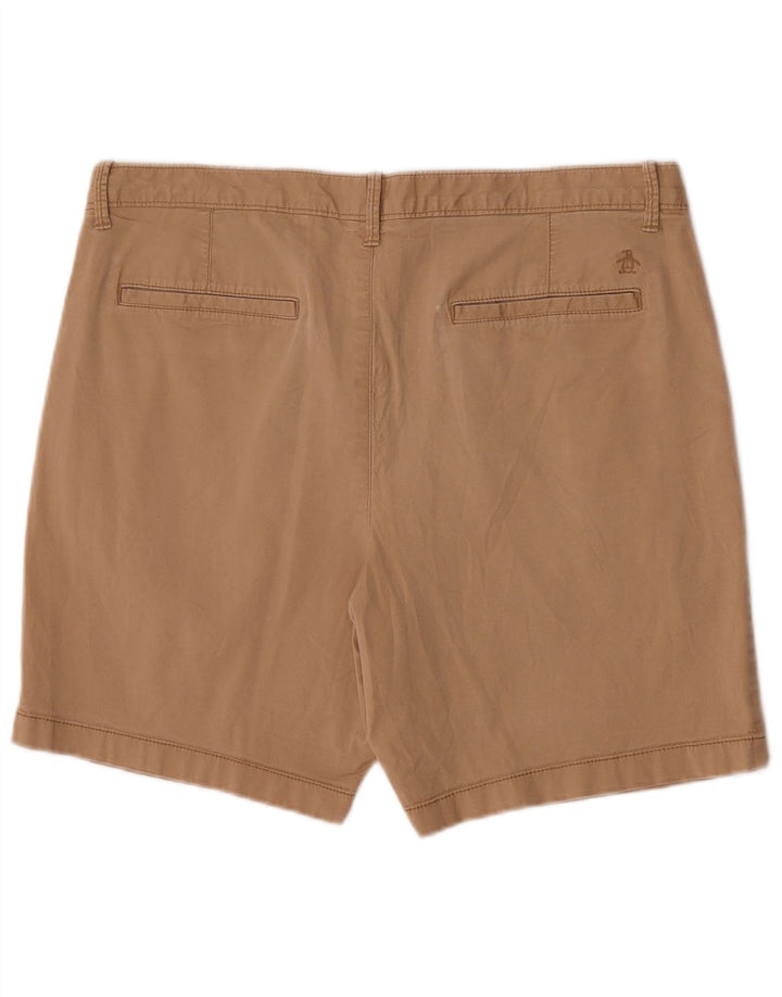 Penguin Mens Chino Shorts W36 Grande Algodón Beige