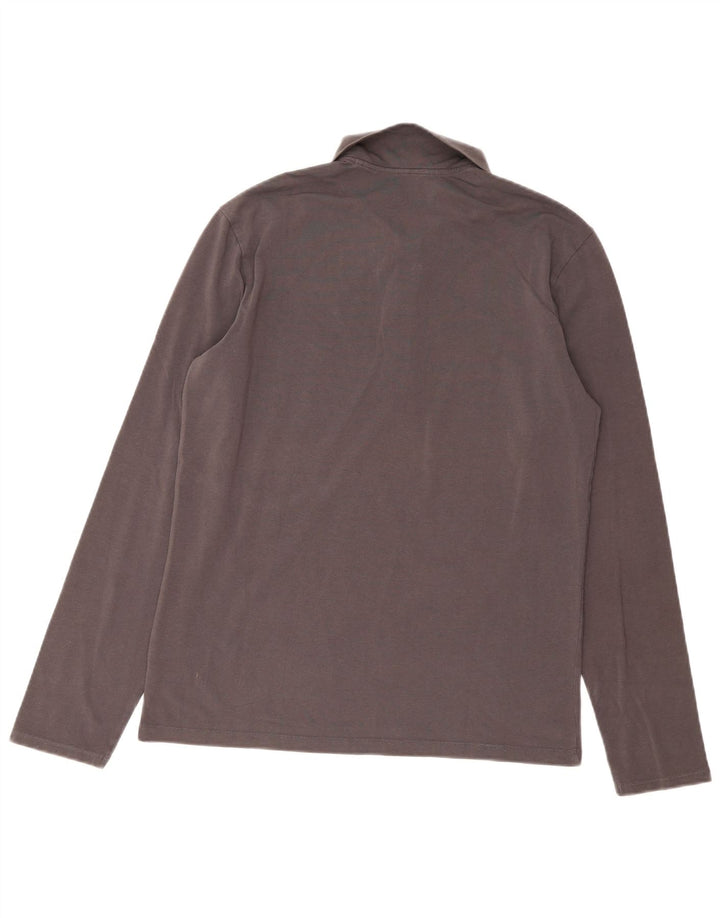 Guess Polo de Manga Larga Extra Slim Fit para Hombre Gris Grande