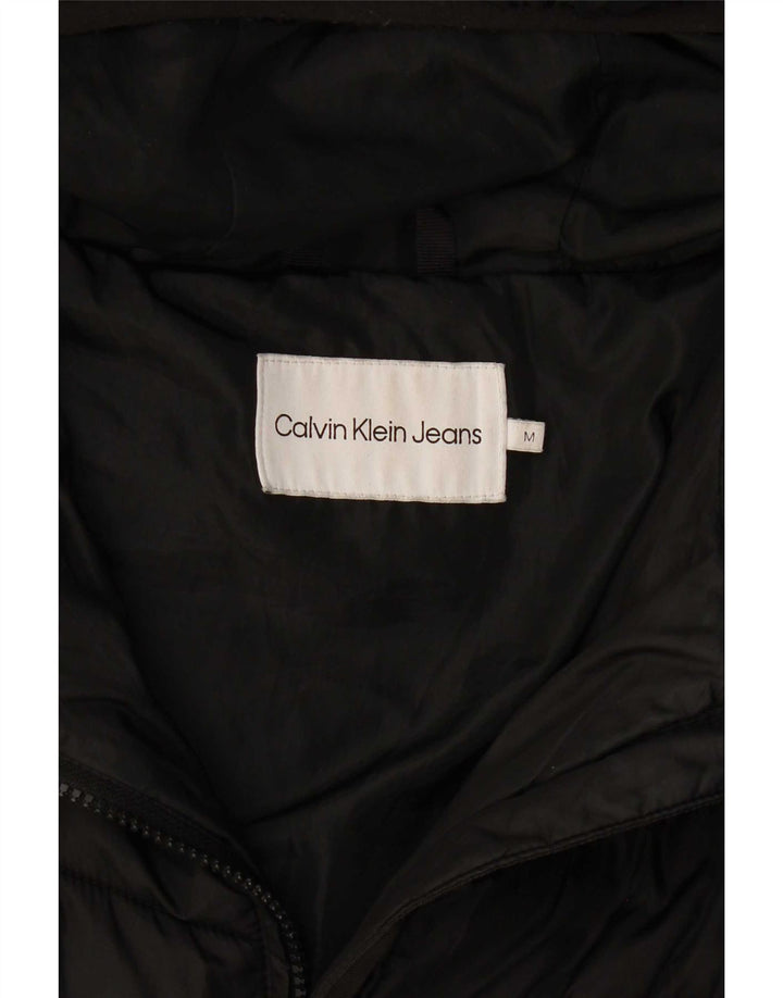 Calvin Klein Abrigo acolchado con capucha para mujer UK 44 Poliéster negro mediano