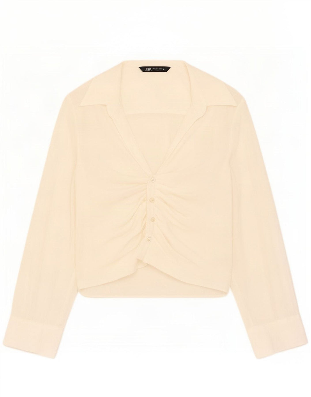 Zara Mujer Blusa Camisa UK 10 Small Off White Modal