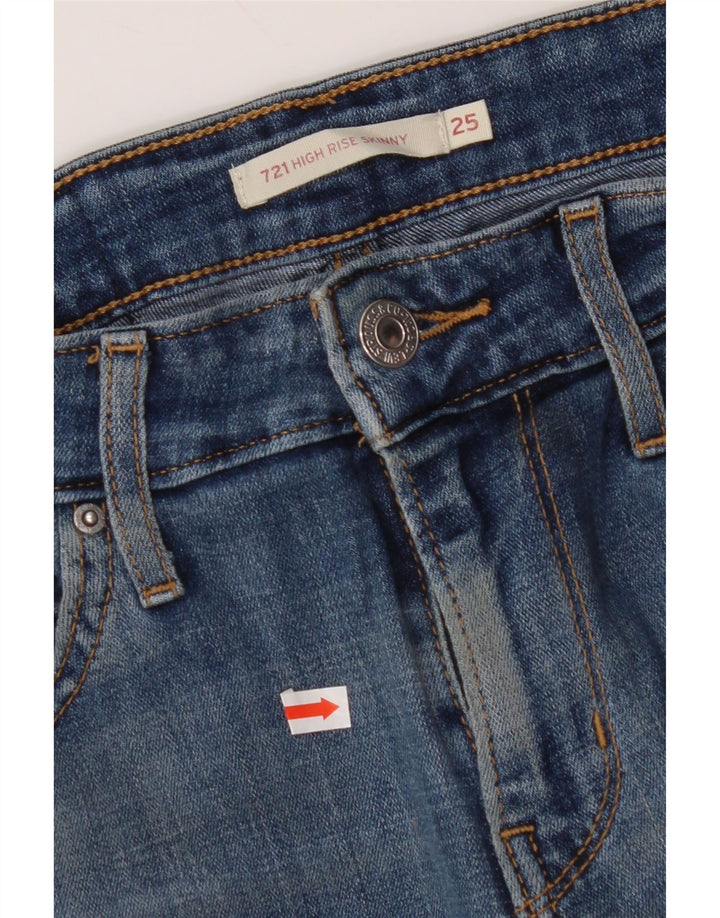 LEVI'S Jeans ajustados de talle alto 721 para mujer W25 L30 Algodón azul