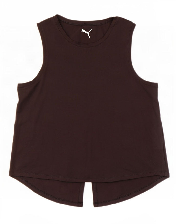 Puma Mujer Chaleco Top UK 14 Medio Negro Poliéster