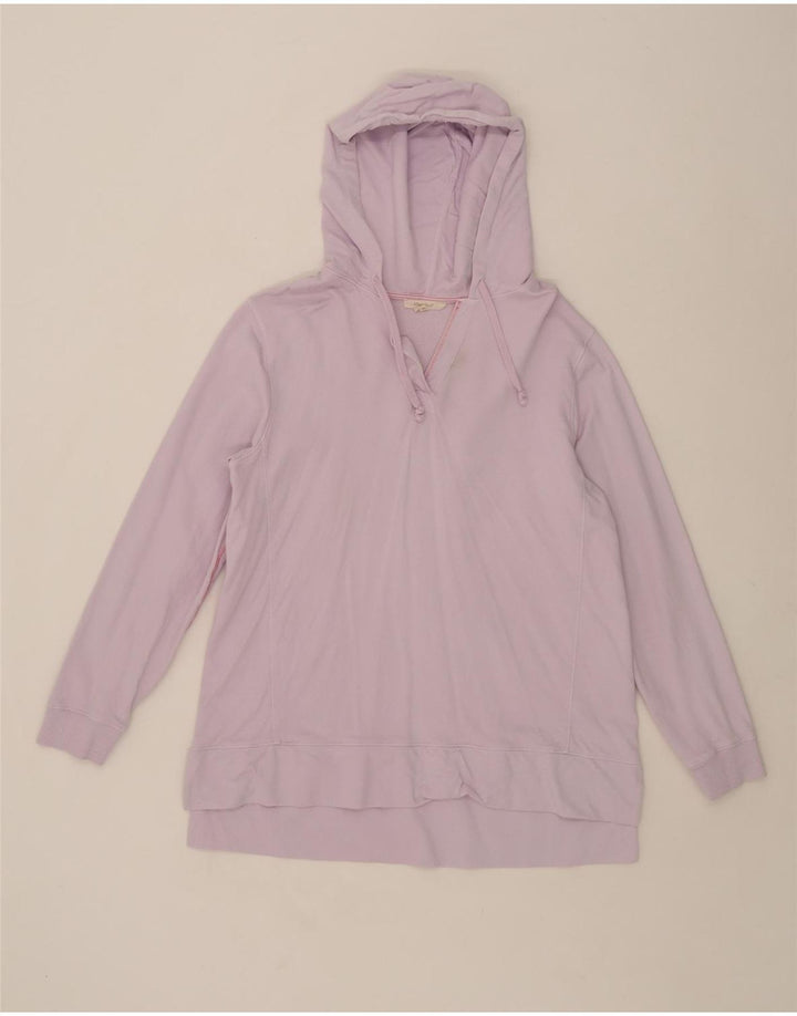 White Stuff Top con capucha para mujer, manga larga, UK 42, algodón morado mediano
