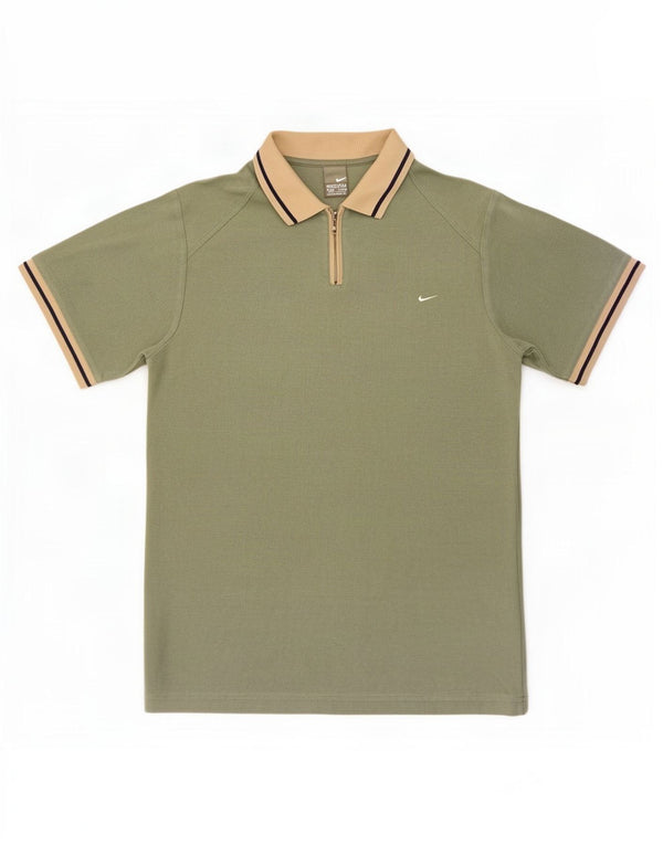 Nike Polo para hombre UK 39/41 Algodón color block mediano caqui