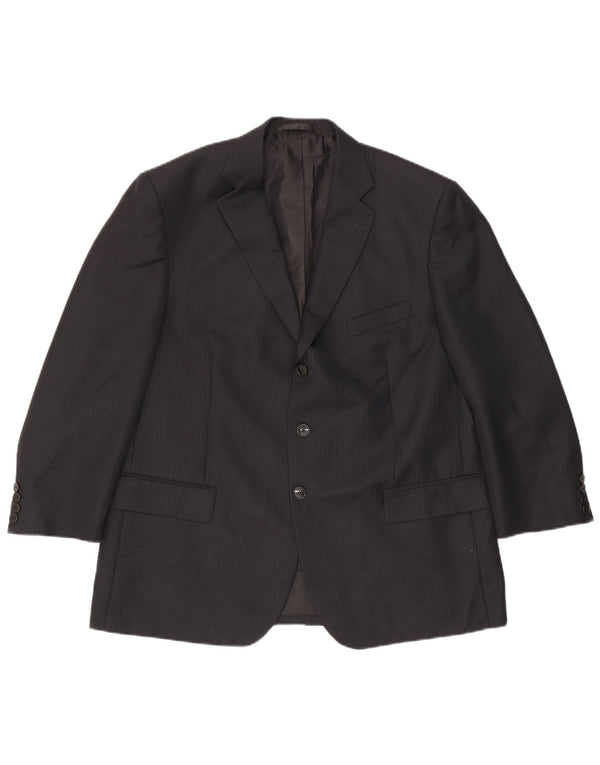 Marks & Spencer Chaqueta tipo blazer de 3 botones para hombre UK 44 XL Azul marino a rayas