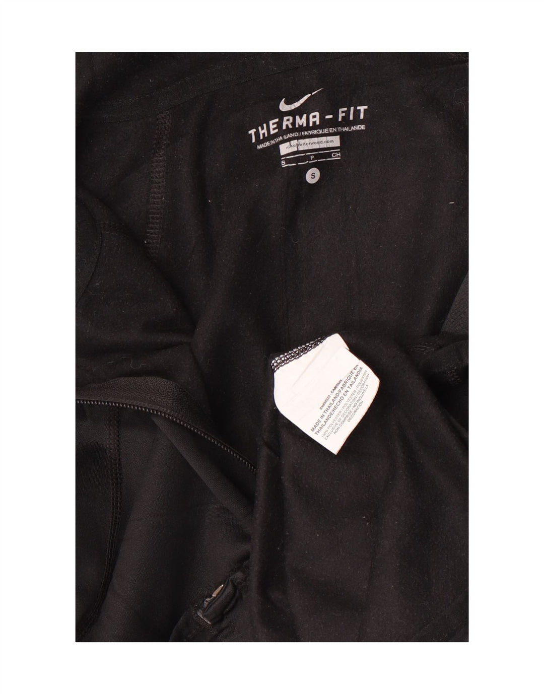 Nike Therma-Fit Zip Sudadera con capucha para hombre, talla pequeña, poliéster negro
