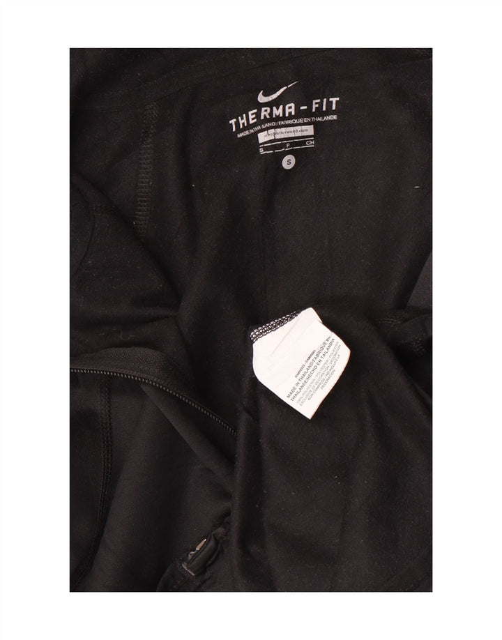 Nike Therma-Fit Zip Sudadera con capucha para hombre, talla pequeña, poliéster negro