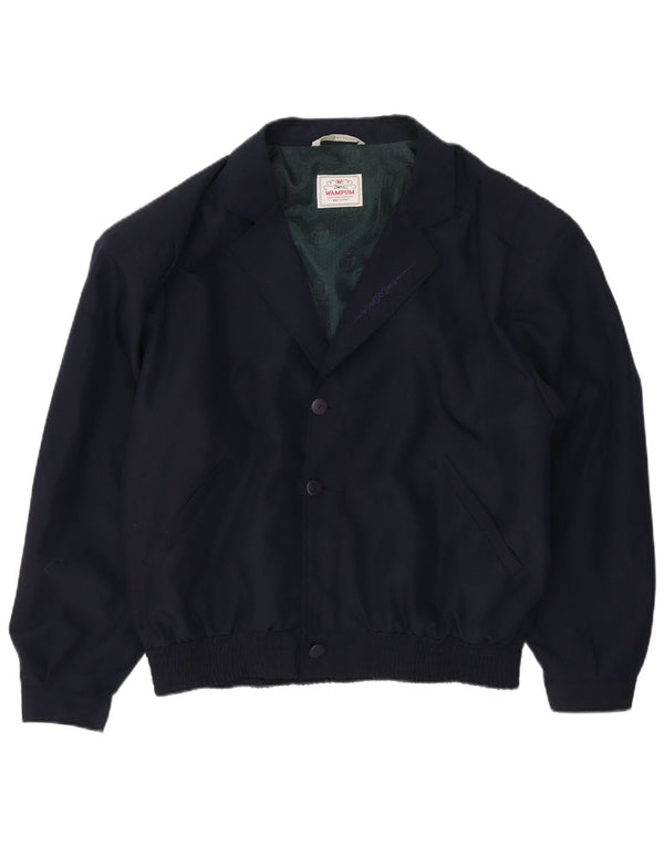 Wampum Chaqueta Bomber para Hombre UK 42 XL Viscosa Azul Marino