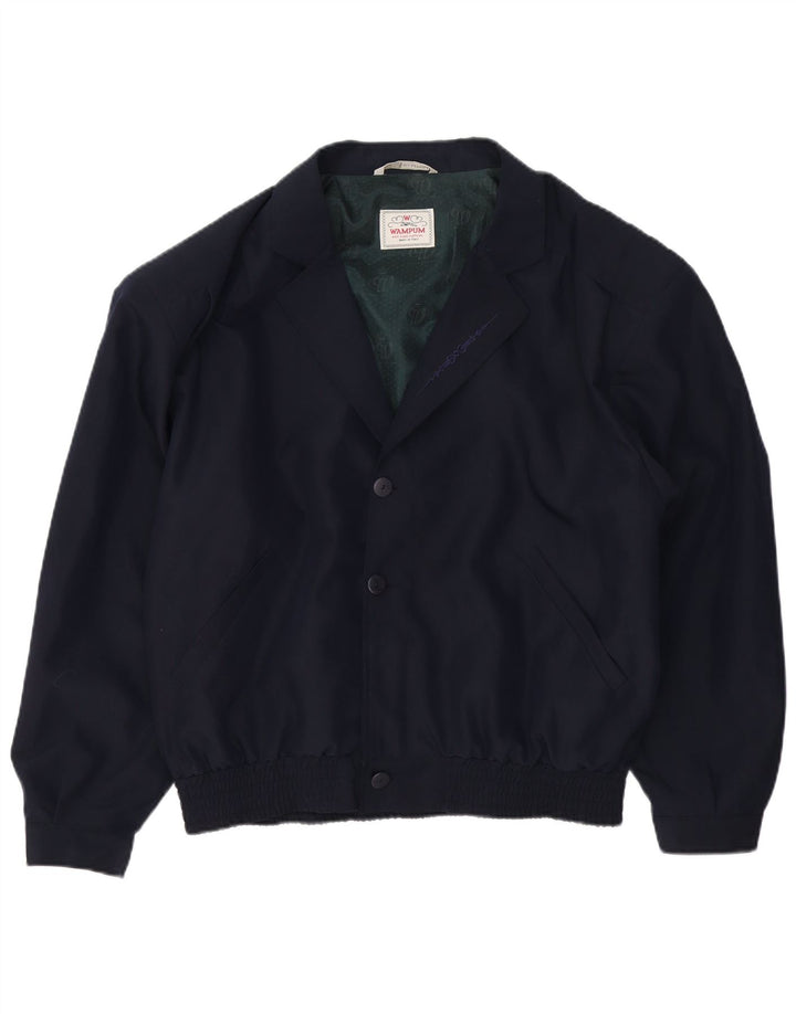 Wampum Chaqueta Bomber para Hombre UK 42 XL Viscosa Azul Marino
