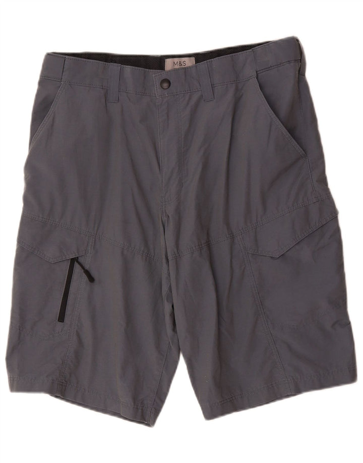 Marks & Spencer Pantalones cortos tipo cargo para hombre W34 Algodón azul grande