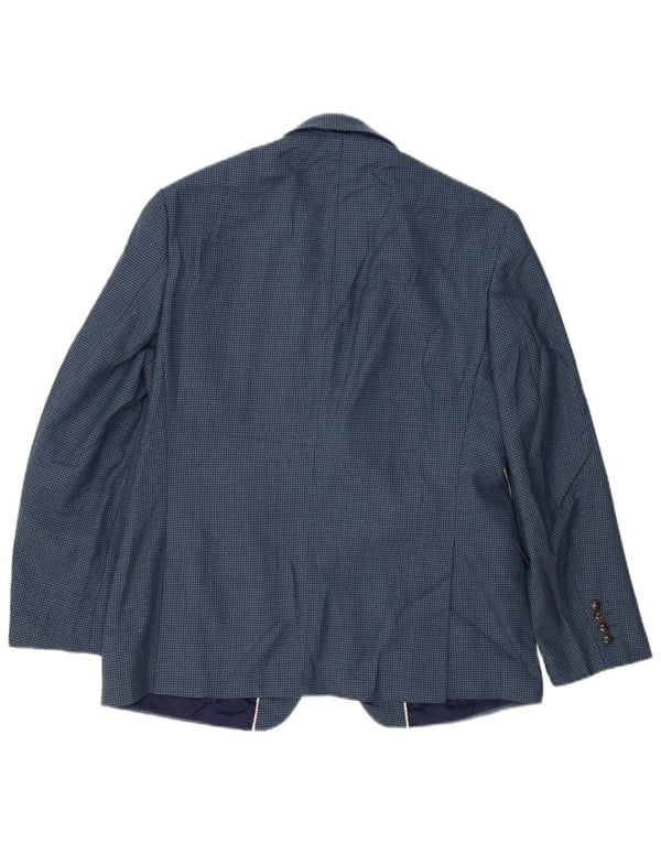 MARKS & SPENCER Chaqueta tipo blazer de 2 botones para hombre EU 52 XL Pata de gallo azul marino