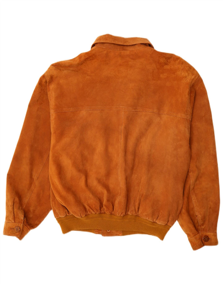 VINTAGE Chaqueta bomber de ante para hombre IT 52 XL Cuero beige