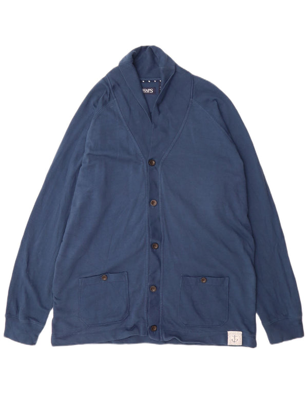 Chaps Mens Tracksuit Top Jacket Large Navy Blue Cotton