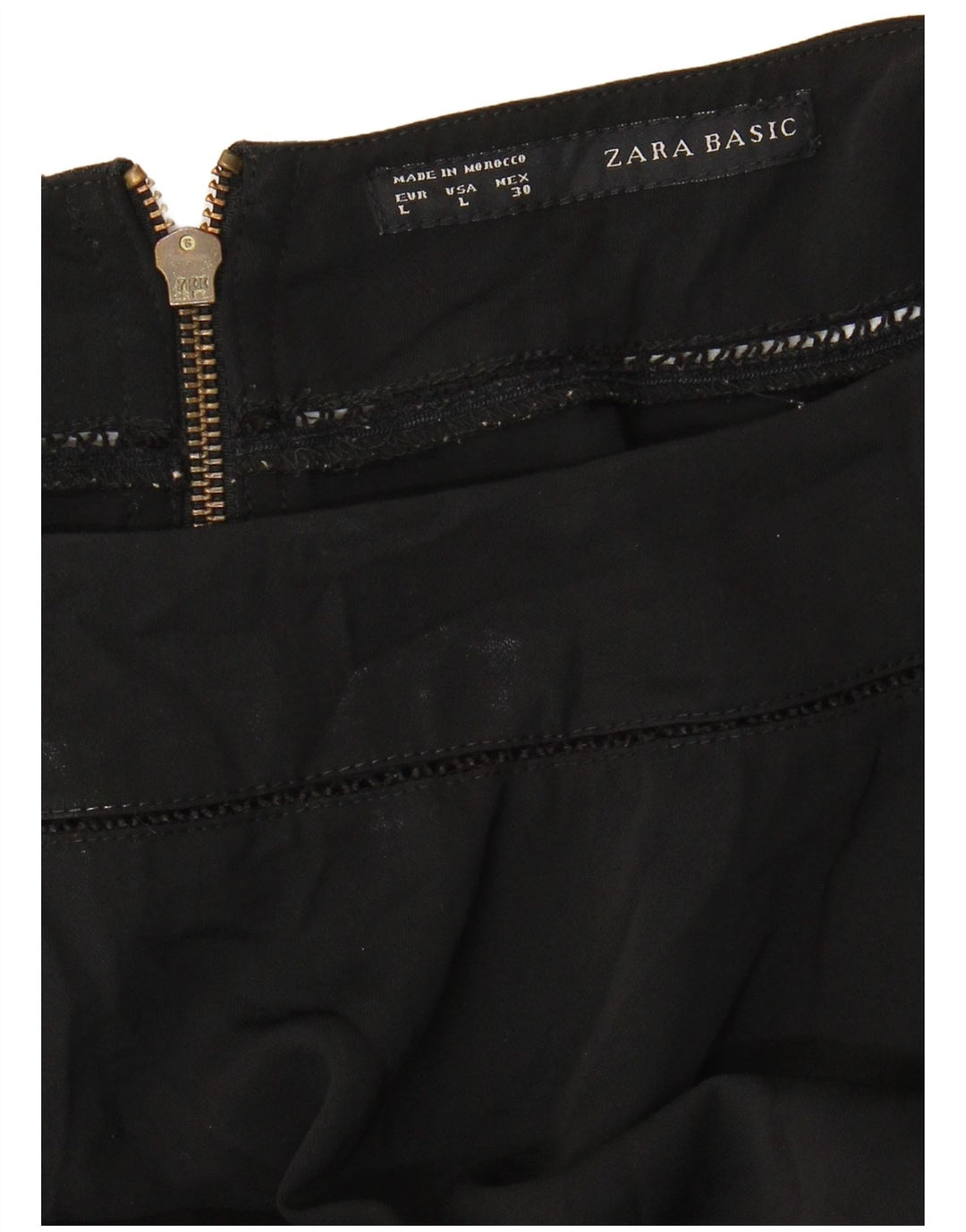 ZARA Mujer Blusa Top UK 46 Large Negro