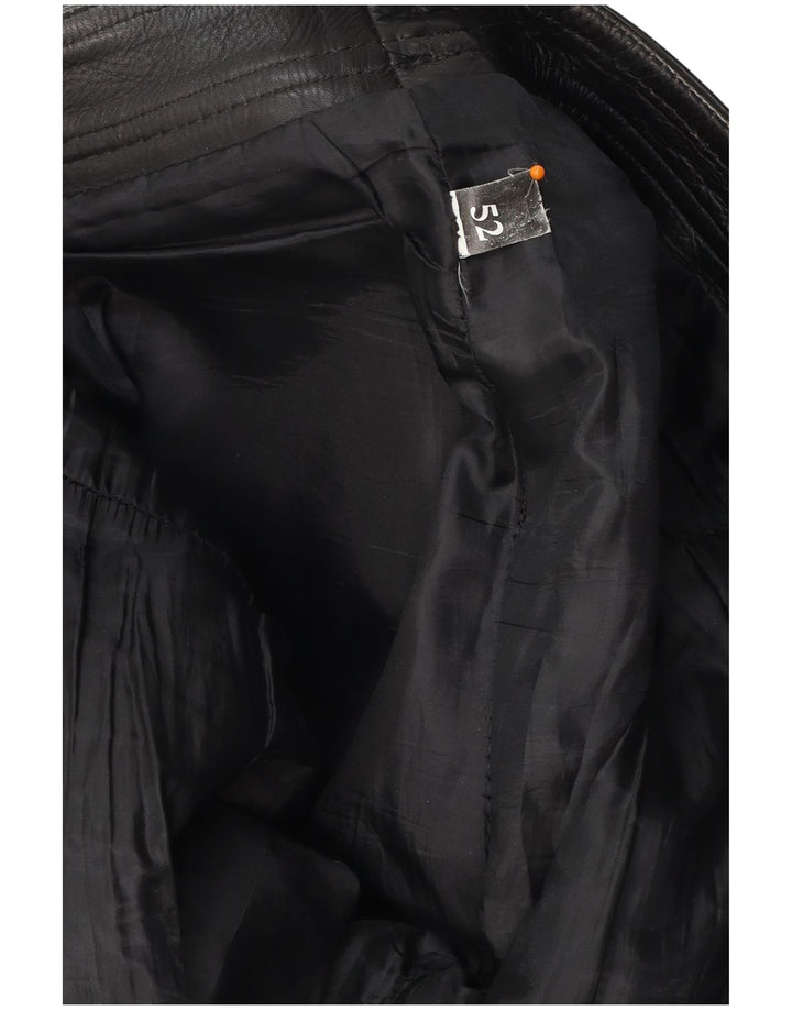 VINTAGE Pantalón recto de cuero para hombre W30 L30 Negro