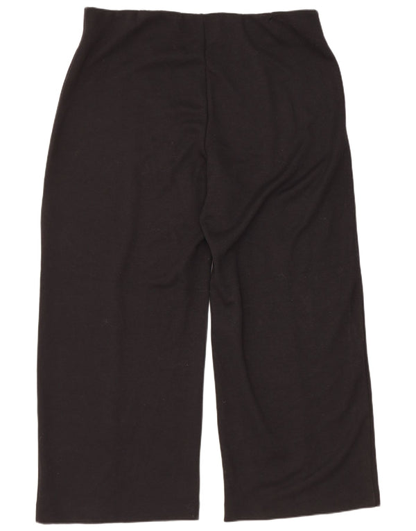 Marks & Spencer Pantalones casuales de pierna ancha para mujer UK 20 2XL W40 L30 Negro