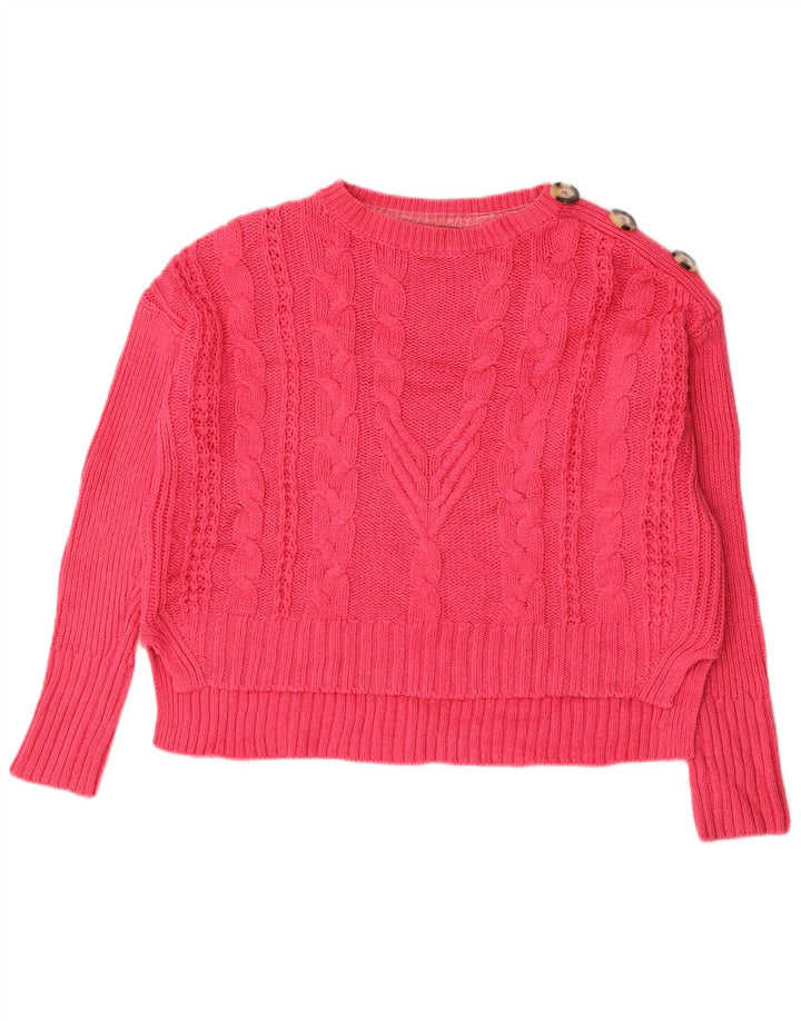 Marks & Spencer Jersey extragrande con cuello barco para mujer, talla 40, color rosa medio
