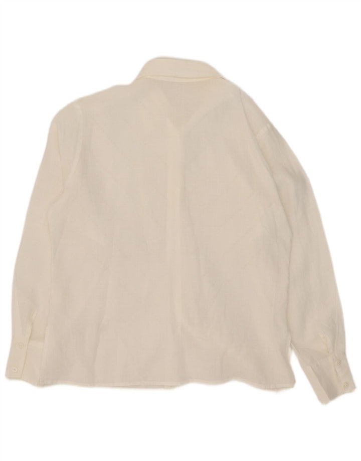 Naracamicie Camisa para mujer UK 44 Grande Blanco Rayas
