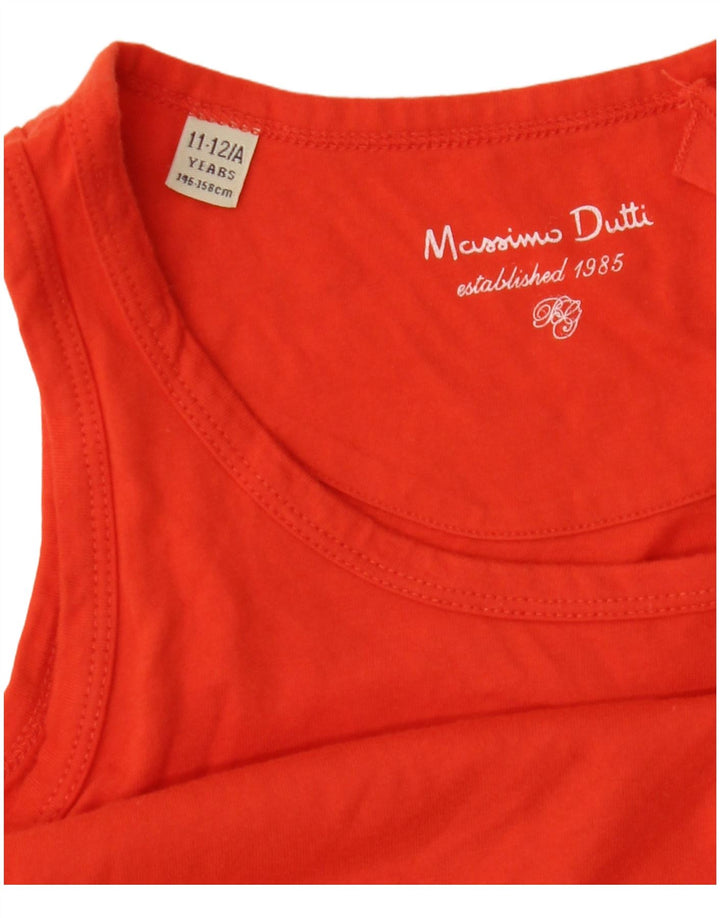 Massimo Dutti Camiseta Sin Mangas Niña 11-12 Años Naranja