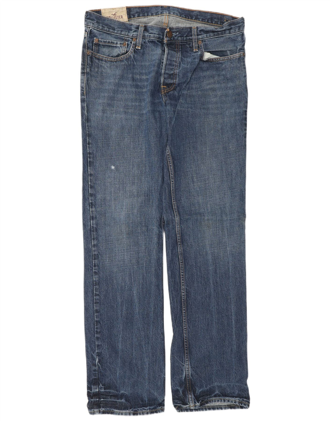 HOLLISTER Vaqueros rectos para hombre W34 L34 Algodón azul