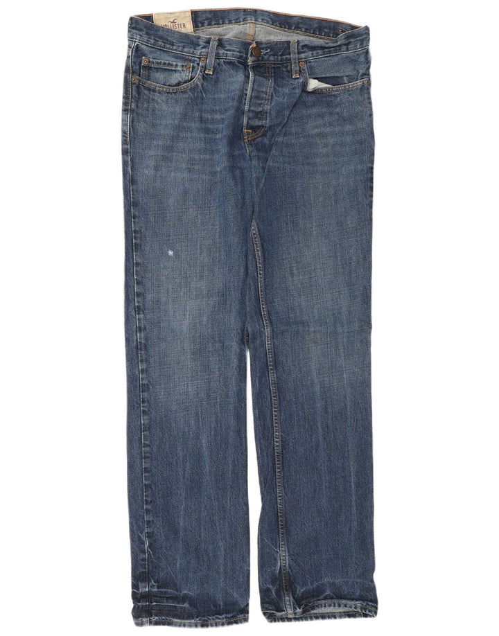 HOLLISTER Vaqueros rectos para hombre W34 L34 Algodón azul