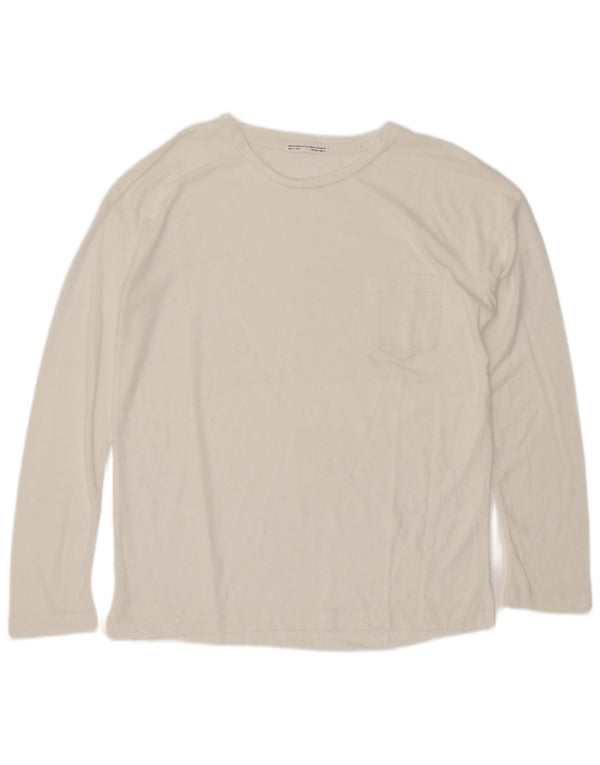 Zara Mujer Trafaluc Top Manga Larga UK 10 Small Blanco