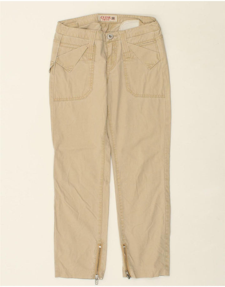 GUESS Womens Straight Chino Trousers W28 L26  Beige Vintage Guess and Second-Hand Guess from Messina Hembry 