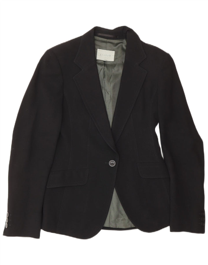 Chaqueta tipo blazer de 1 botón para mujer Jigsaw UK 8 Small Black Wool Classic