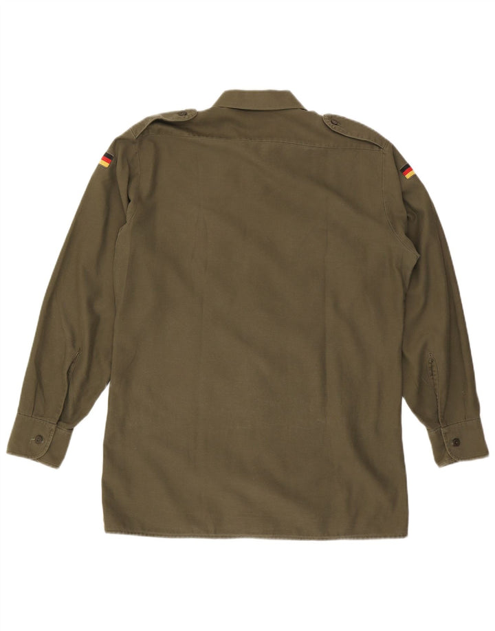 Camisa militar vintage para hombre color caqui medio