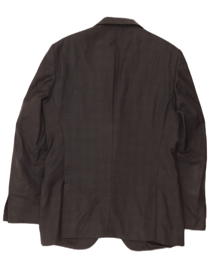Calvin Klein Chaqueta tipo blazer de 2 botones para hombre IT 50 Lana a cuadros gris grande