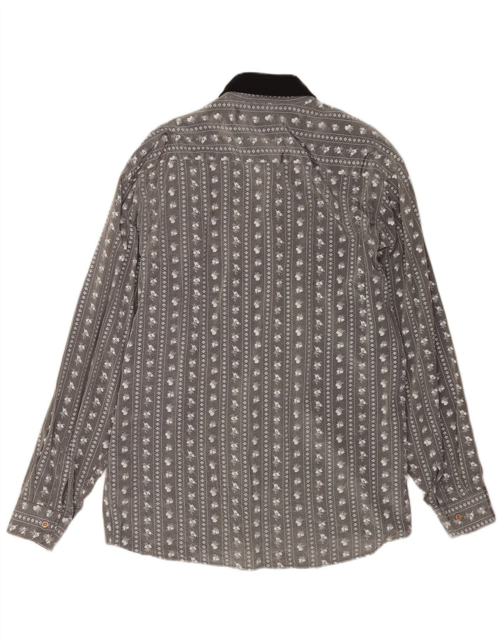 Camisa Mac para hombre grande gris floral
