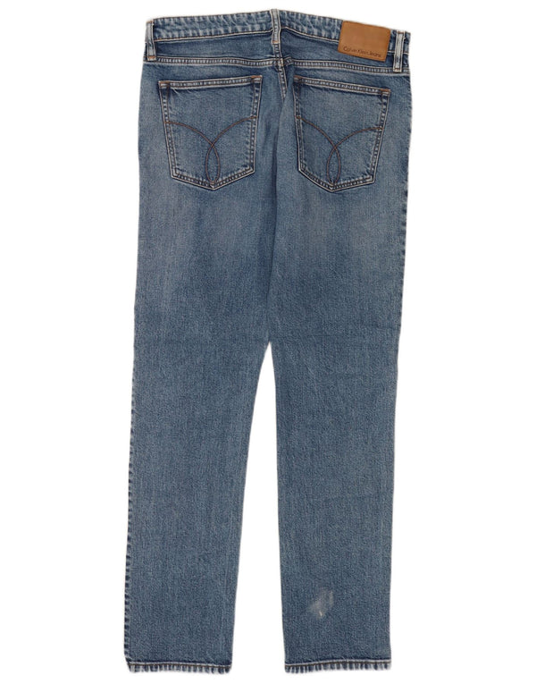 Calvin Klein Jeans rectos cónicos para hombre W33 L34 Algodón azul