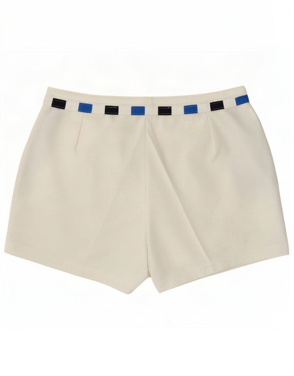 Sergio Tacchini Pantalones cortos chinos para mujer IT 52 2XL W36 Bloque de color blanco