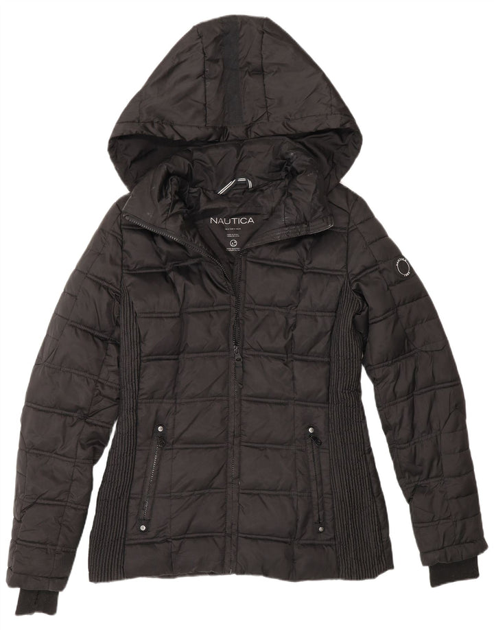 Nautica Chaqueta acolchada con capucha para mujer UK 44 Mediana Poliéster negro