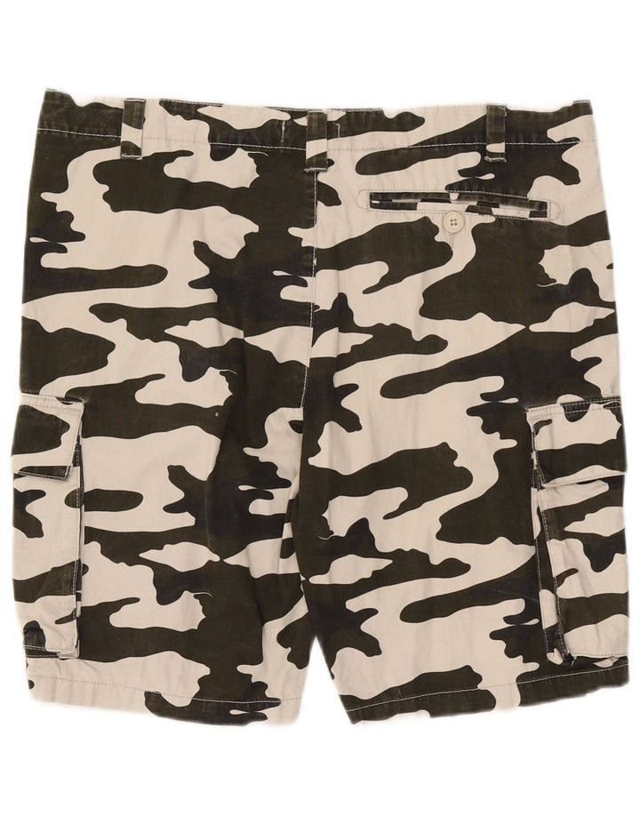 French Connection Pantalones cortos tipo cargo para hombre W34 Camuflaje caqui grande