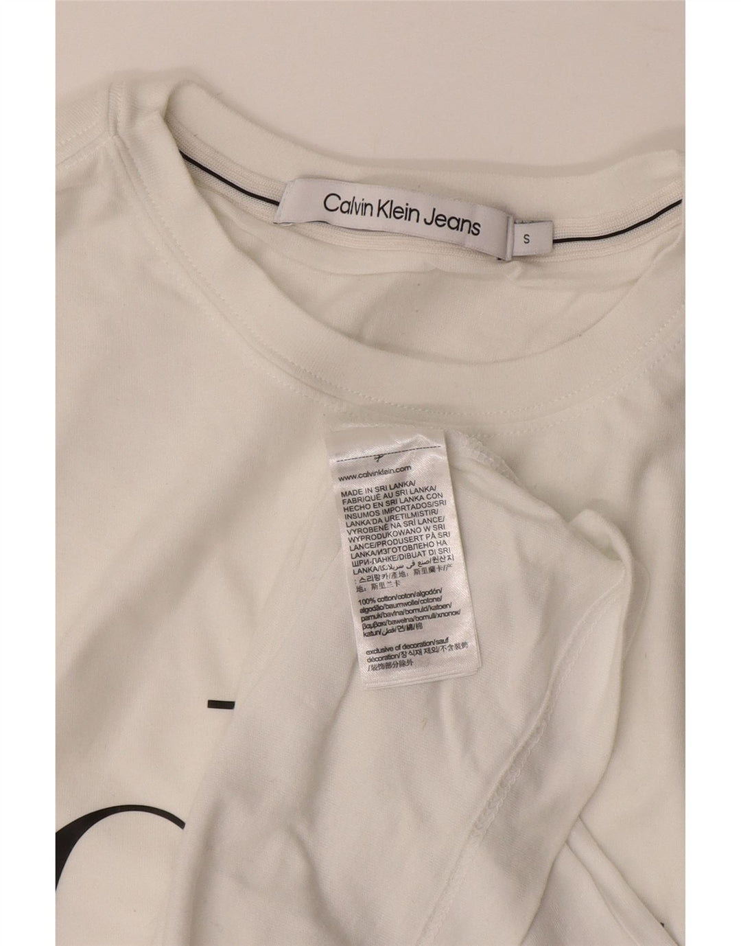 CALVIN KLEIN JEANS Camiseta gráfica para hombre Top Small White Cotton