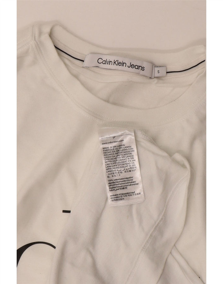 CALVIN KLEIN JEANS Camiseta gráfica para hombre Top Small White Cotton