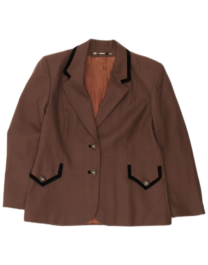 Dorene Chaqueta Blazer de 2 Botones para Mujer UK 18 XL Marrón Lana Nueva