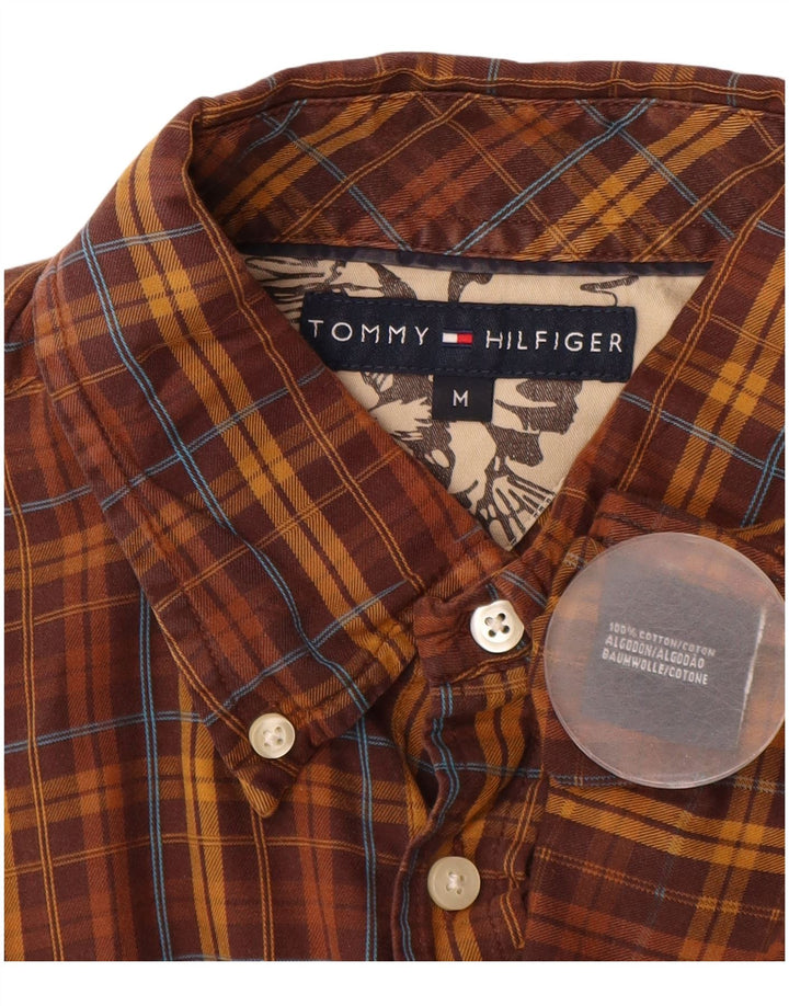Tommy Hilfiger Camisa de franela de algodón a cuadros en marrón medio