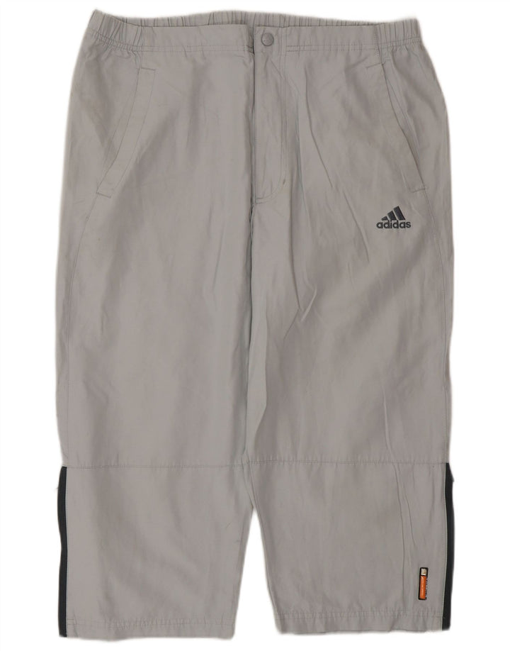 Adidas Mens Capri Chándal Pantalones Grande Gris Algodón