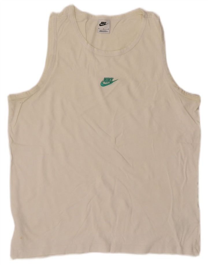 Nike - Camiseta sin mangas para hombre, algodón blanco mediano